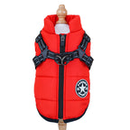 Veste pour chien avec anneaux d’attache pour laisse Maison Câline, coloris rouge