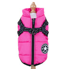Veste pour chien avec anneaux d’attache pour laisse Maison Câline, coloris rose fuchsia